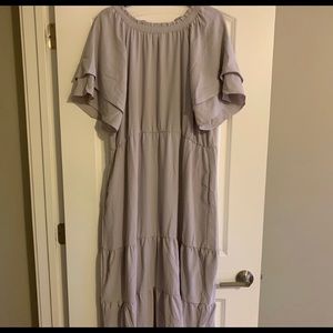 The Kelsey Tiered Maxi Dress in Grey